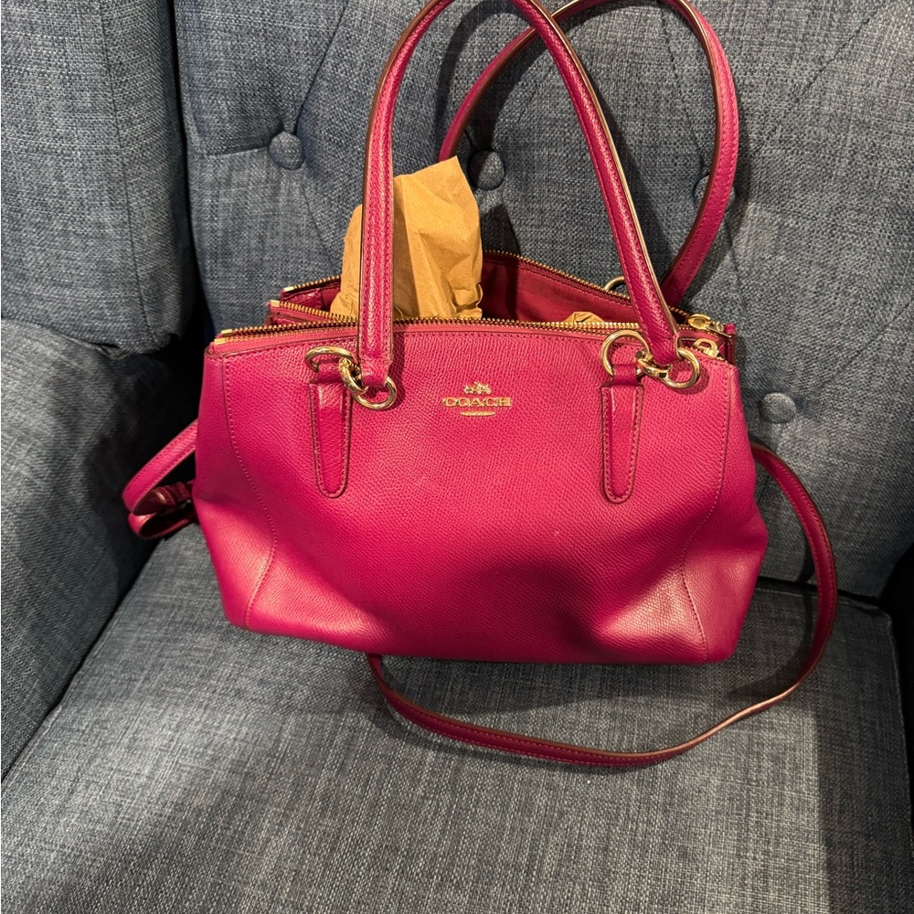 Coach Fuchsia Leather Satchel